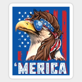 Bald Eagle Mullet Merica Magnet